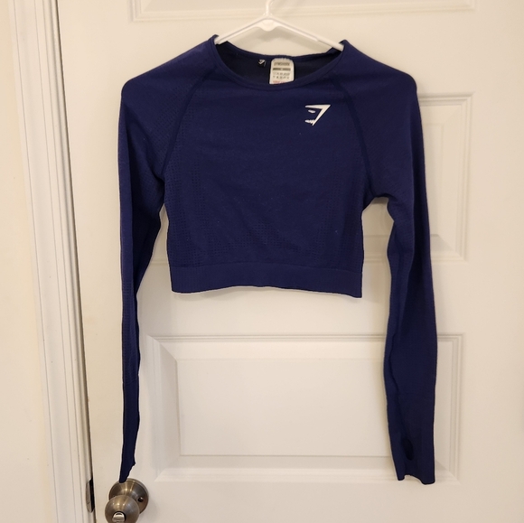 Gymshark Vital 2.0 Purple Long Sleeve Workout Top Size M #I271 - Picture 1 of 4